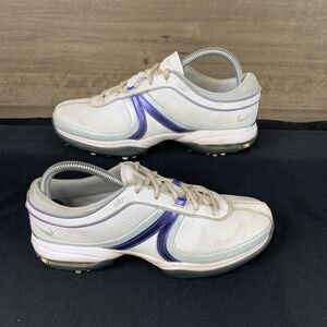 Nike Womens Performance Golf Shoes White Purple 335946-141 Lace Up Size 8